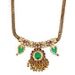 Kerala Style Palakka long necklace with green stones for women online