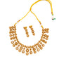 white stone studded antique necklace set for women