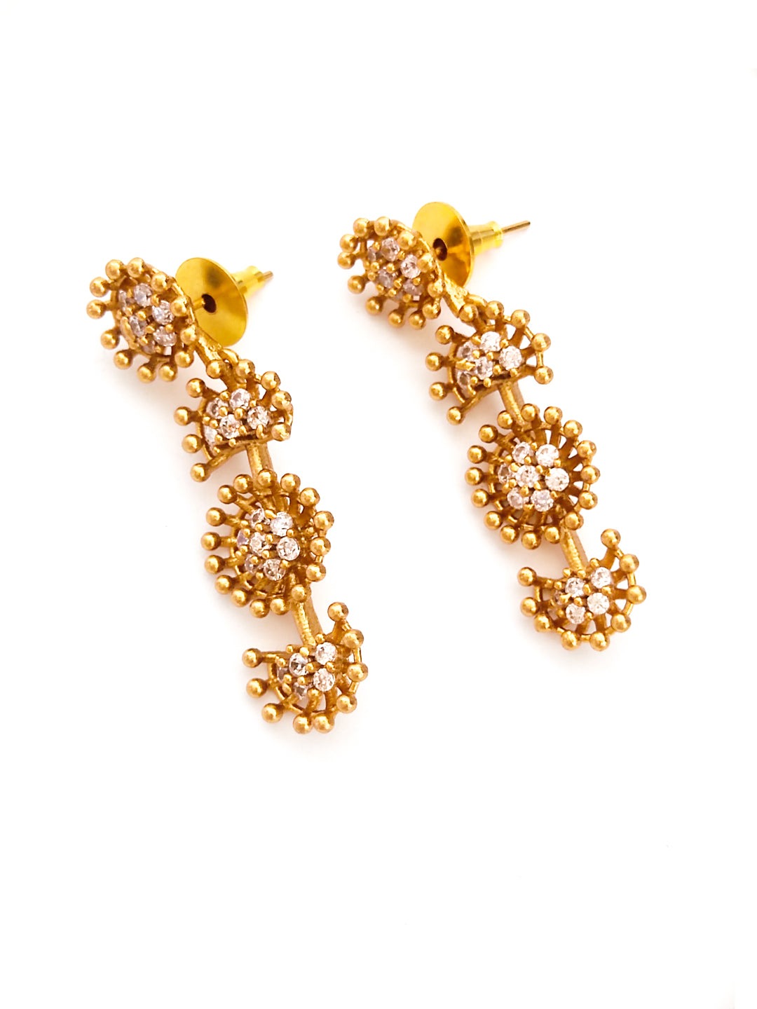 white stone studded antique necklace set for women