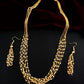 Gold-beads short layered necklace set
