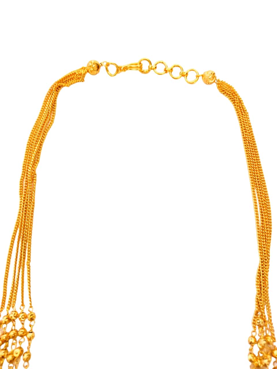 Gold-beads short layered necklace set