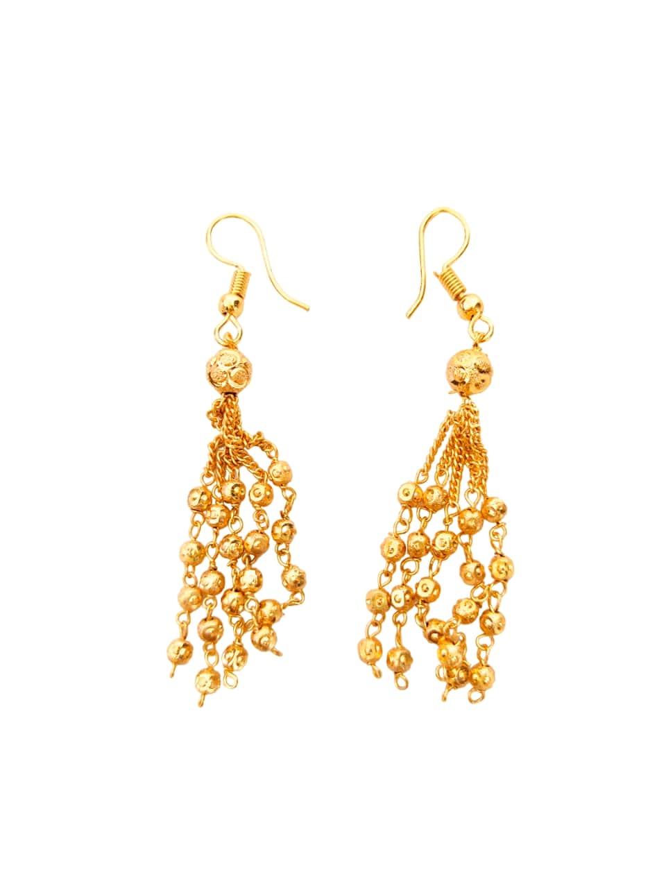 Gold-beads short layered necklace set