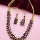 Black beads layered necklace set for women