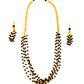 Black beads layered necklace set for women