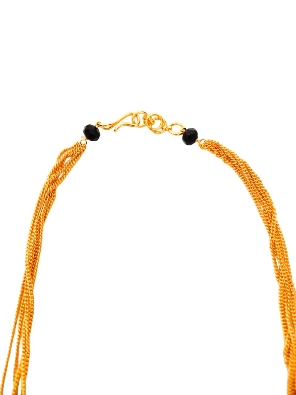 Black beads layered necklace set for women