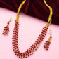 Dark Red beaded necklace set for women