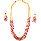 Dark Red beaded necklace set for women
