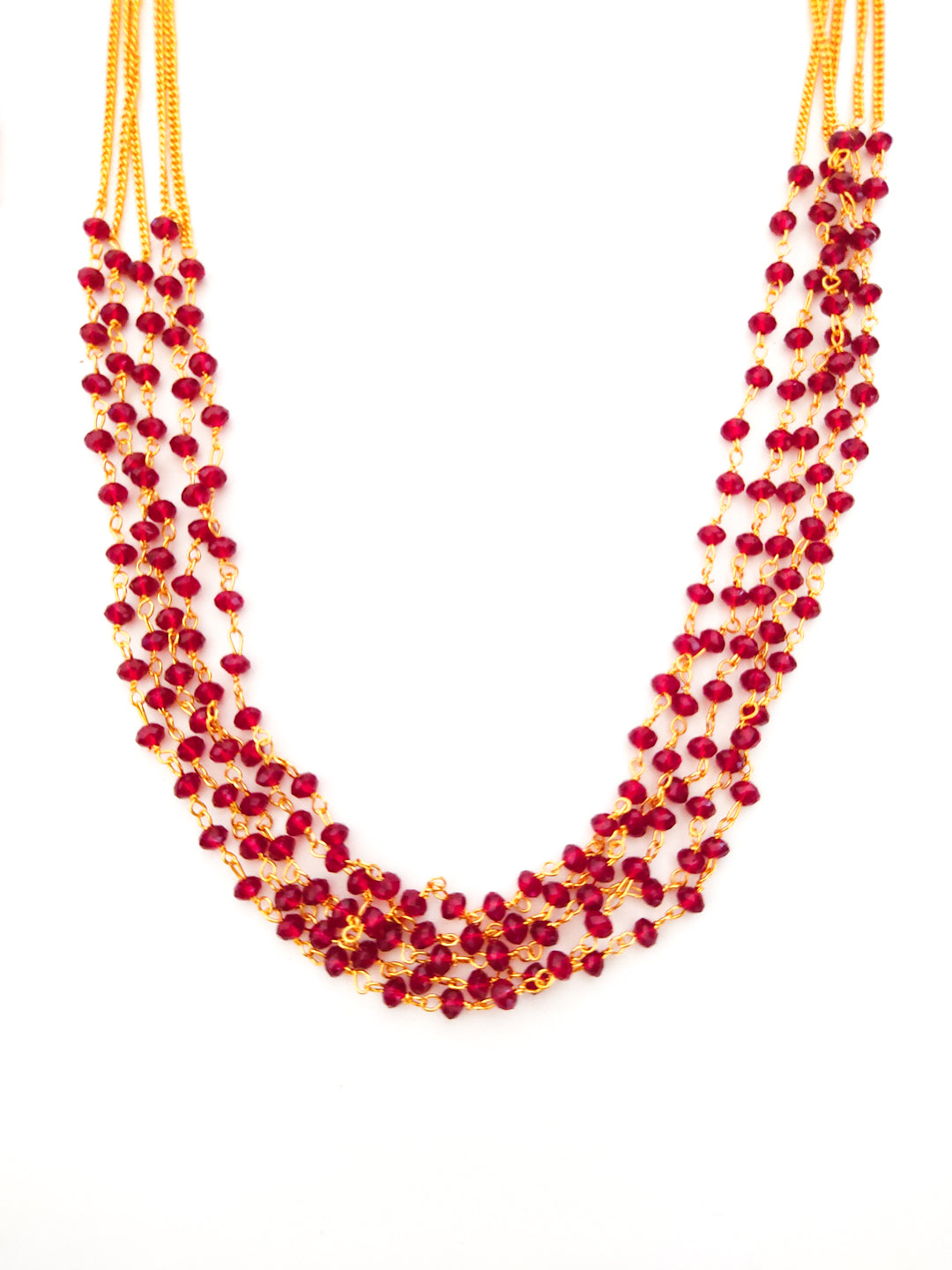 Dark Red beaded necklace set for women