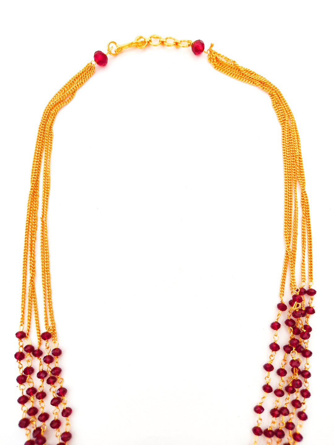 Dark Red beaded necklace set for women