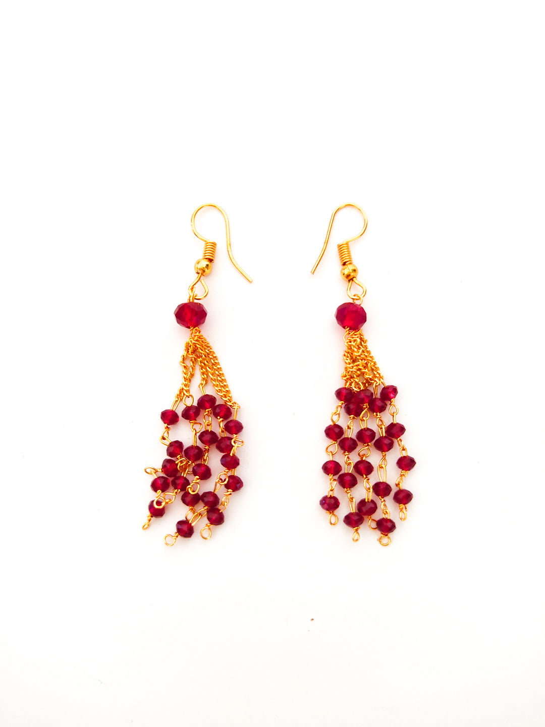 Dark Red beaded necklace set for women