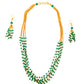 sea green beads layered necklace set for women