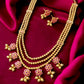 Red Stone Long Necklace Set