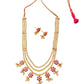 Red Stone Long Necklace Set