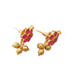 Red Stone Long Necklace Set