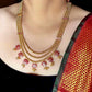 Red Stone Long Necklace Set