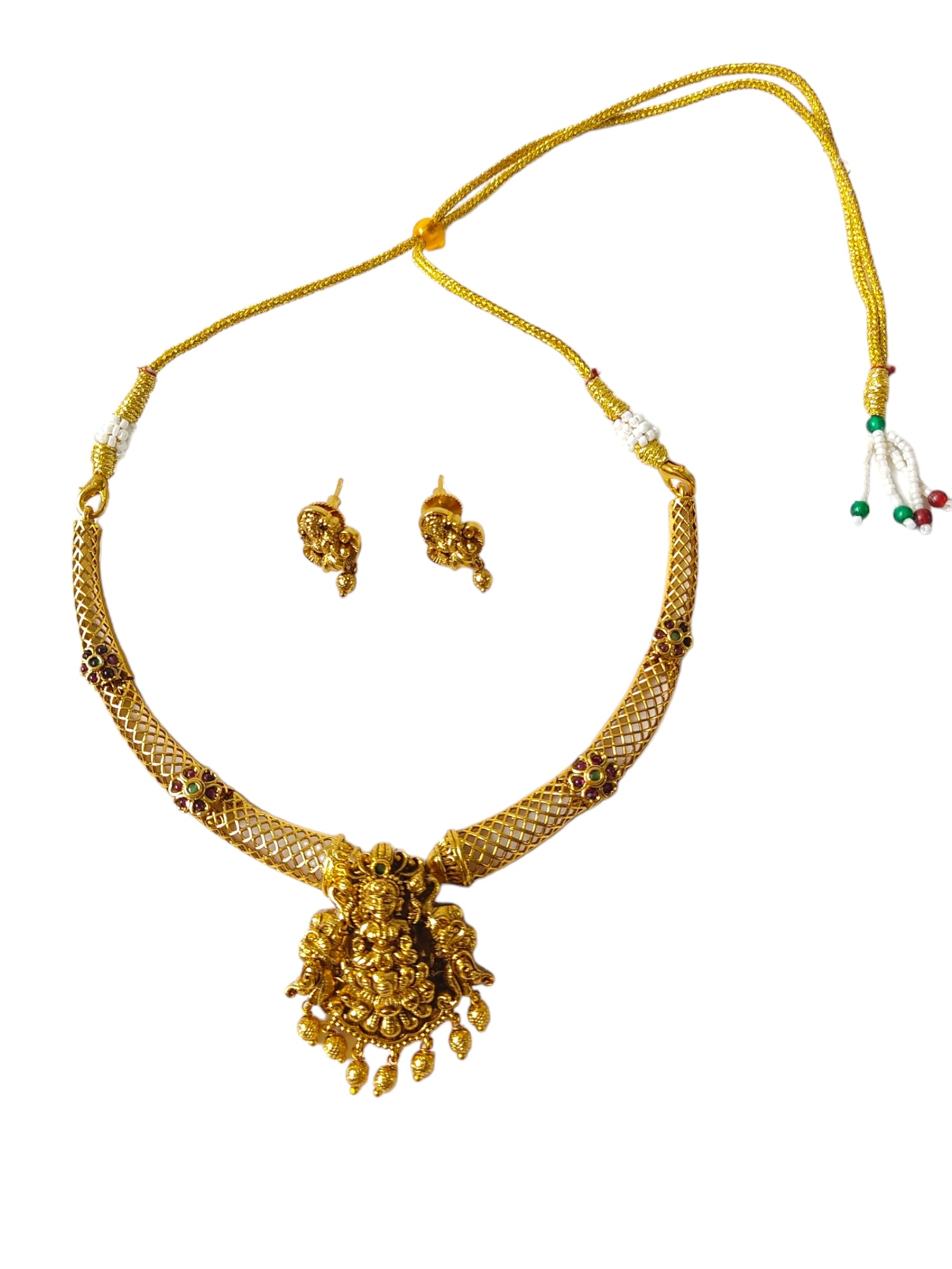 Hasli style necklace set  temple jewellery for women