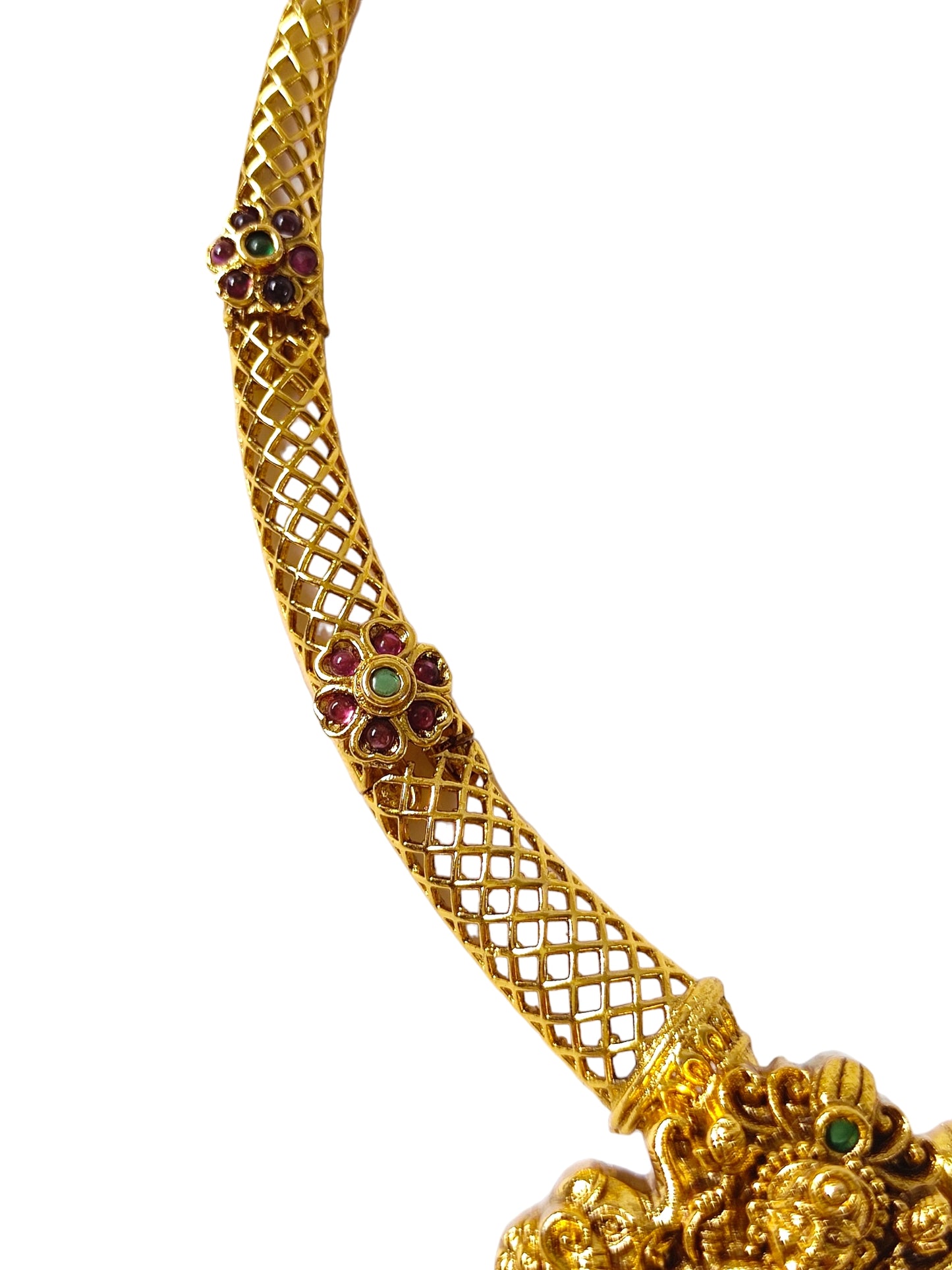 Hasli style necklace set  temple jewellery for women