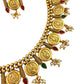 traditional antique kaasu coin design necklace set for women