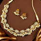 White stone kundan lotus design necklace set for women online