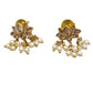 White stone kundan lotus design necklace set for women online