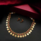 Gold-plated red & green stone studded necklace set for women online