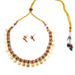 Gold-plated red & green stone studded necklace set for women online