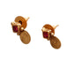 Gold-plated red & green stone studded necklace set for women online