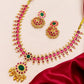 Red and green stone necklace jewellery set for women