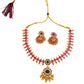 Red and green stone necklace jewellery set for women