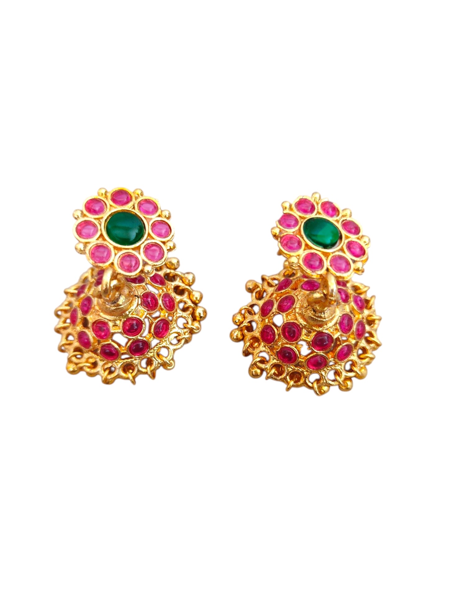 Red and green stone necklace jewellery set for women