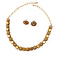 plain gold plated necklace set for women