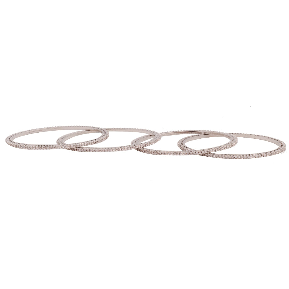 Silver American Diamond Zircon Bangles for women