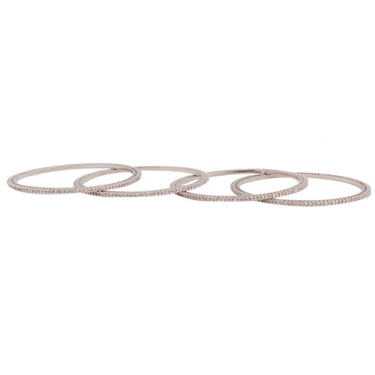 Silver American Diamond Zircon Bangles for women