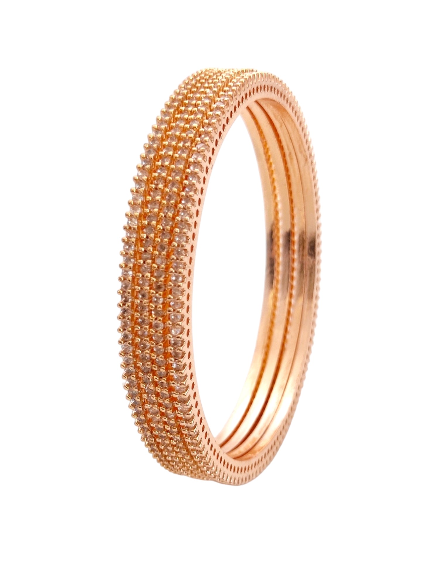 rose gold american diamond bangles for women