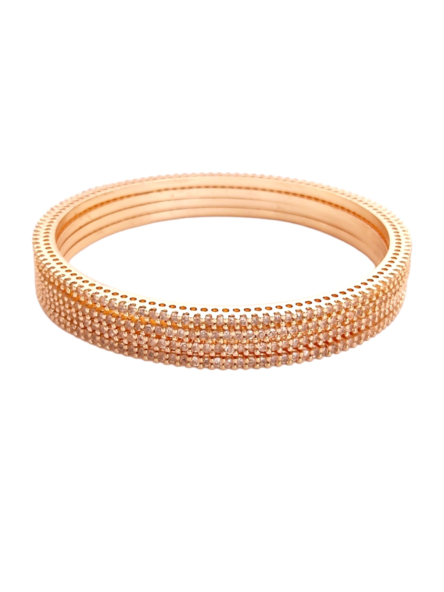 rose gold american diamond bangles for women
