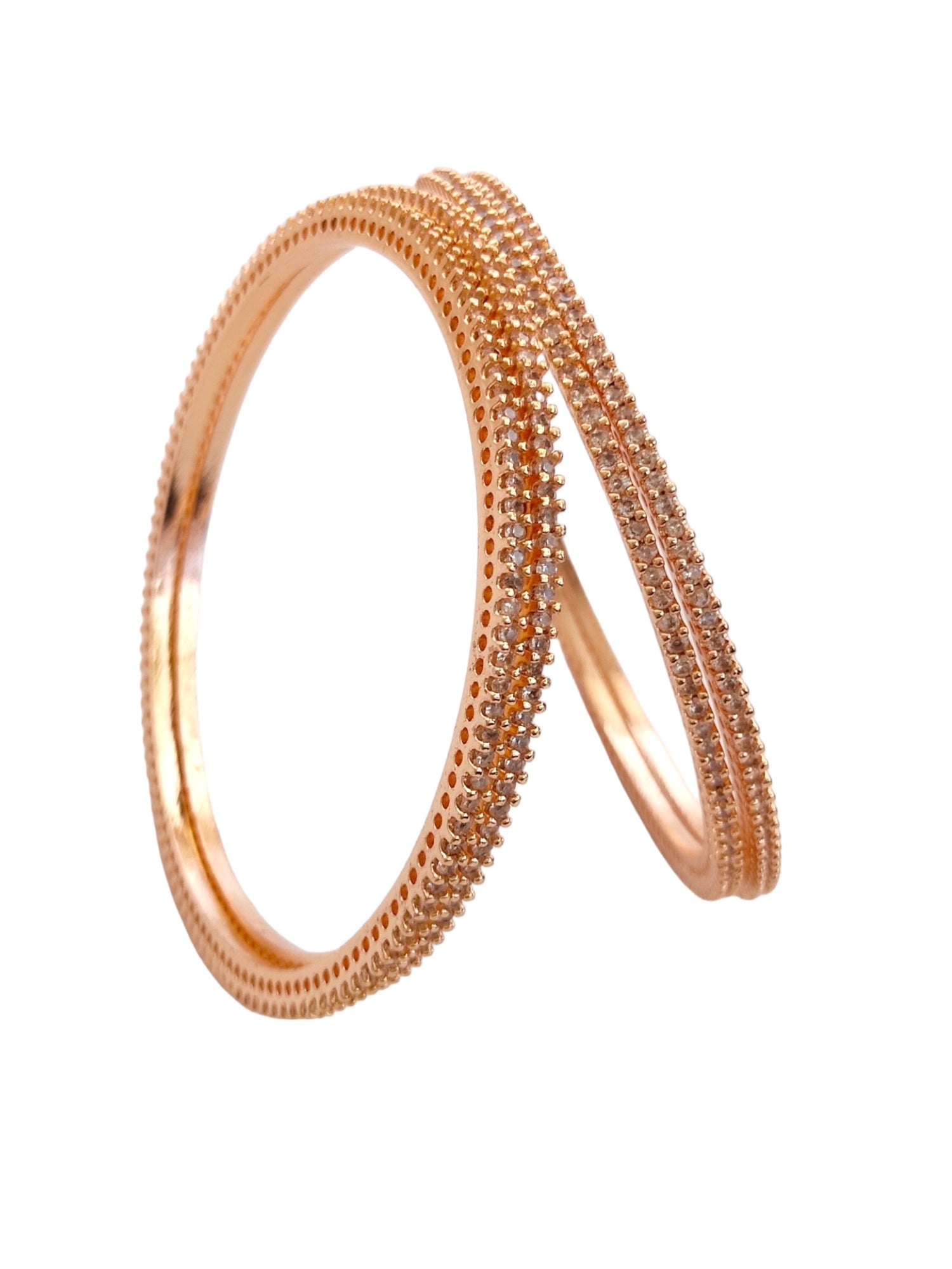 rose gold american diamond bangles for women