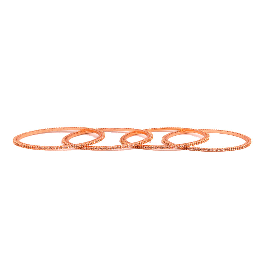 Rose Gold American Diamond Zircon Stones Bangles for parties, functions and weddings