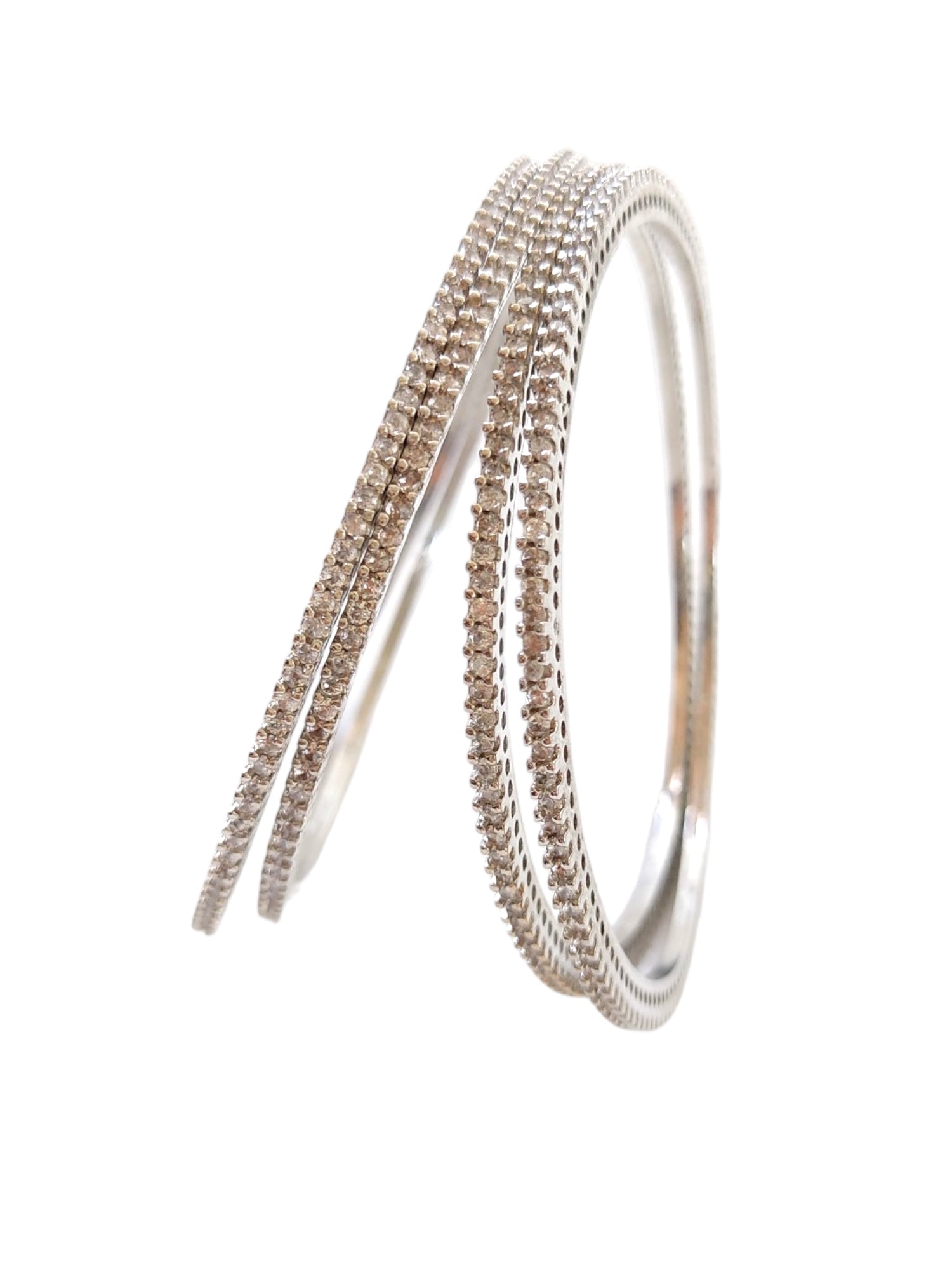 Silver American Diamond Zircon Bangles for women