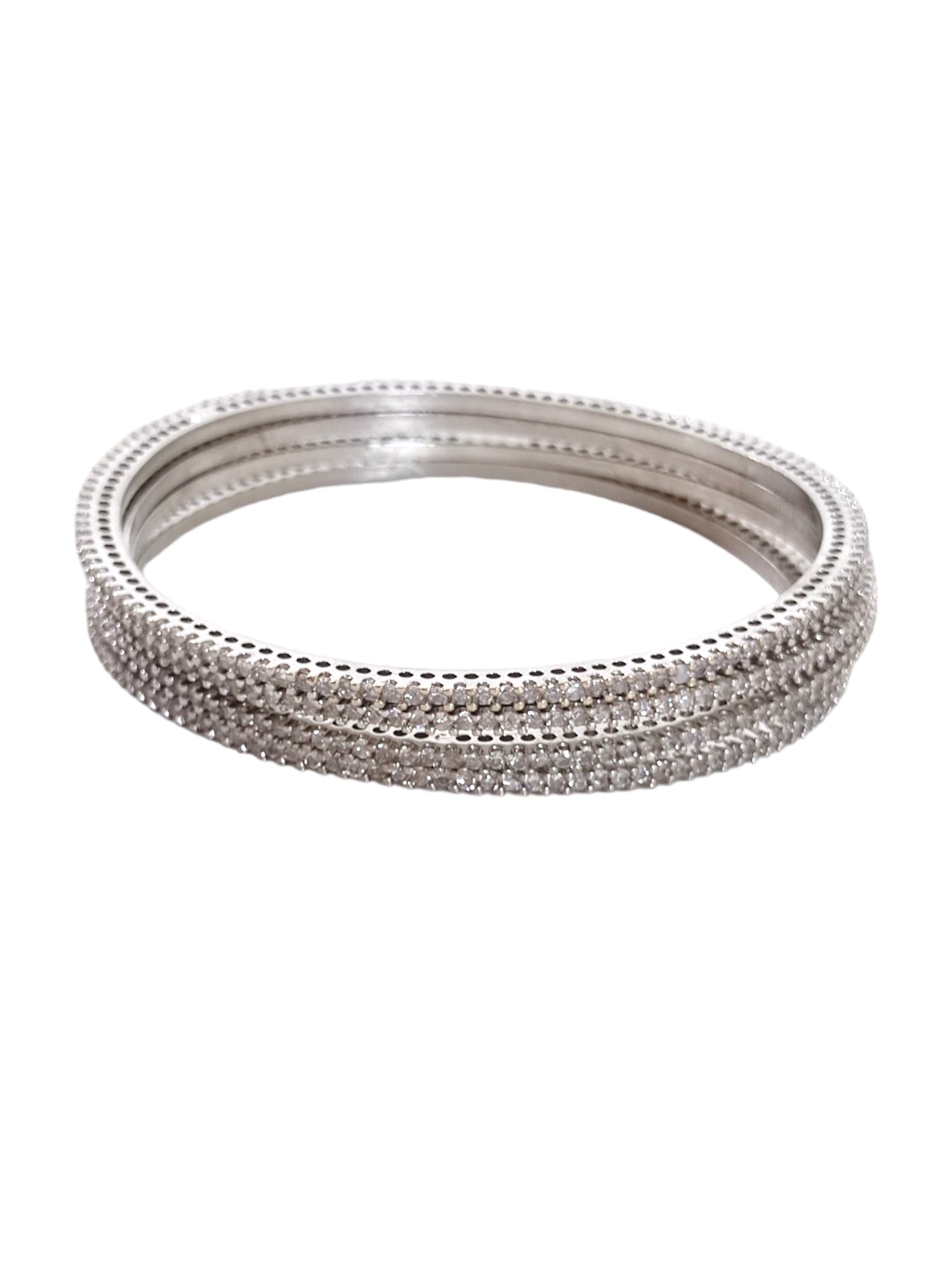 Silver American Diamond Zircon Bangles for women