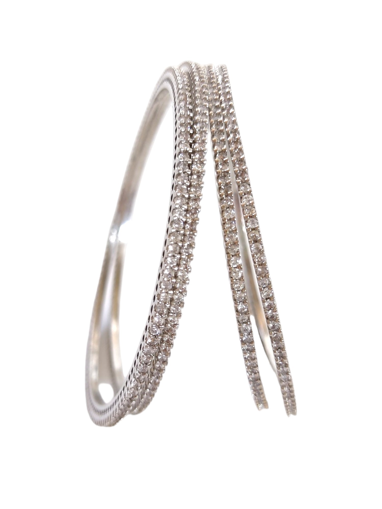 Silver American Diamond Zircon Bangles for women