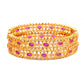 American Diamond Zircon Bangles with ruby stones