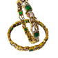 victorian bangles with white stones and parrot design 