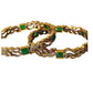 victorian bangles with white stones and parrot design 