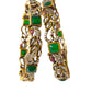 victorian bangles with white stones and parrot design 