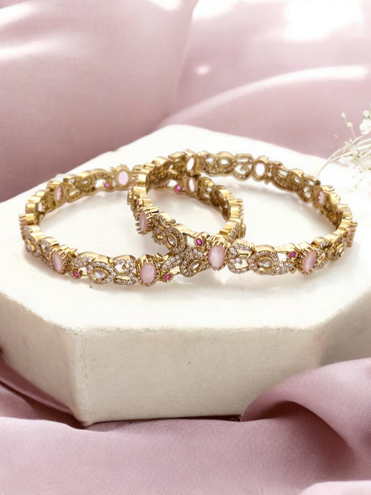 Pink Stone Bangles