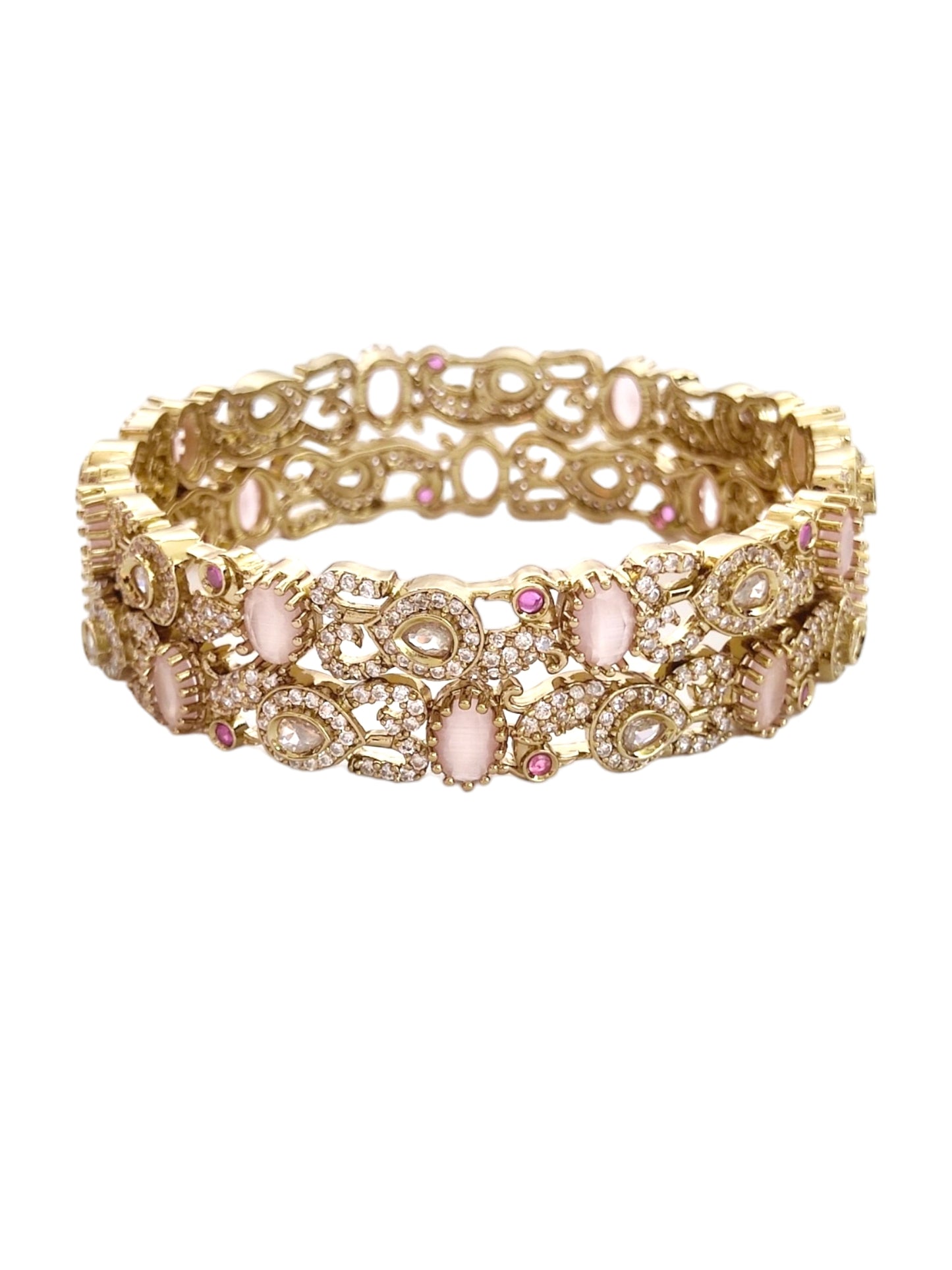 Pink Stone Bangles