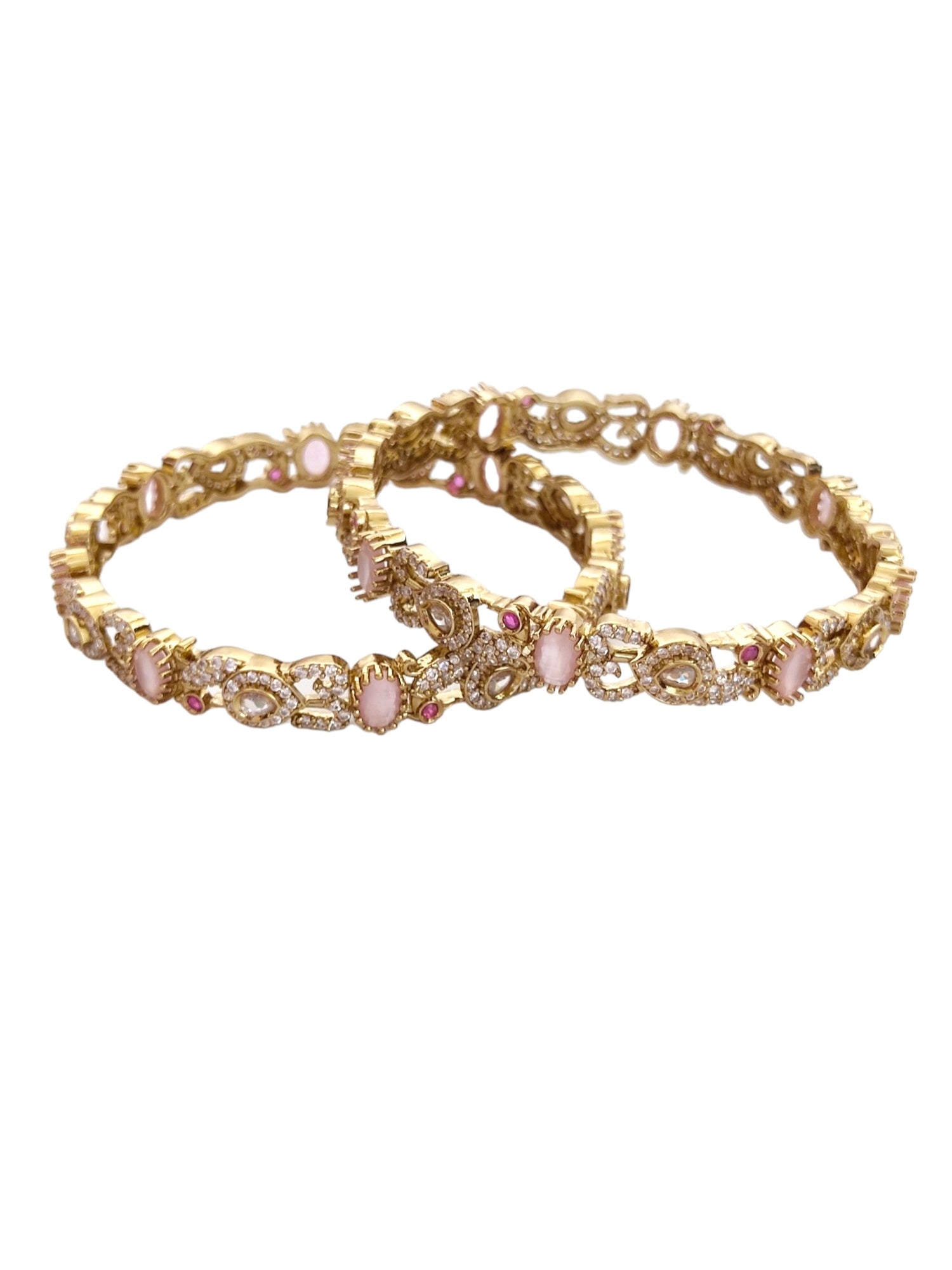 Pink Stone Victorian Bangles