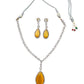 deepika padukone oscar necklace . American diamond necklace with yellow stone
