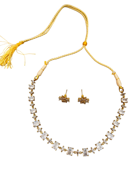 White Stone Zircon necklace set for women online