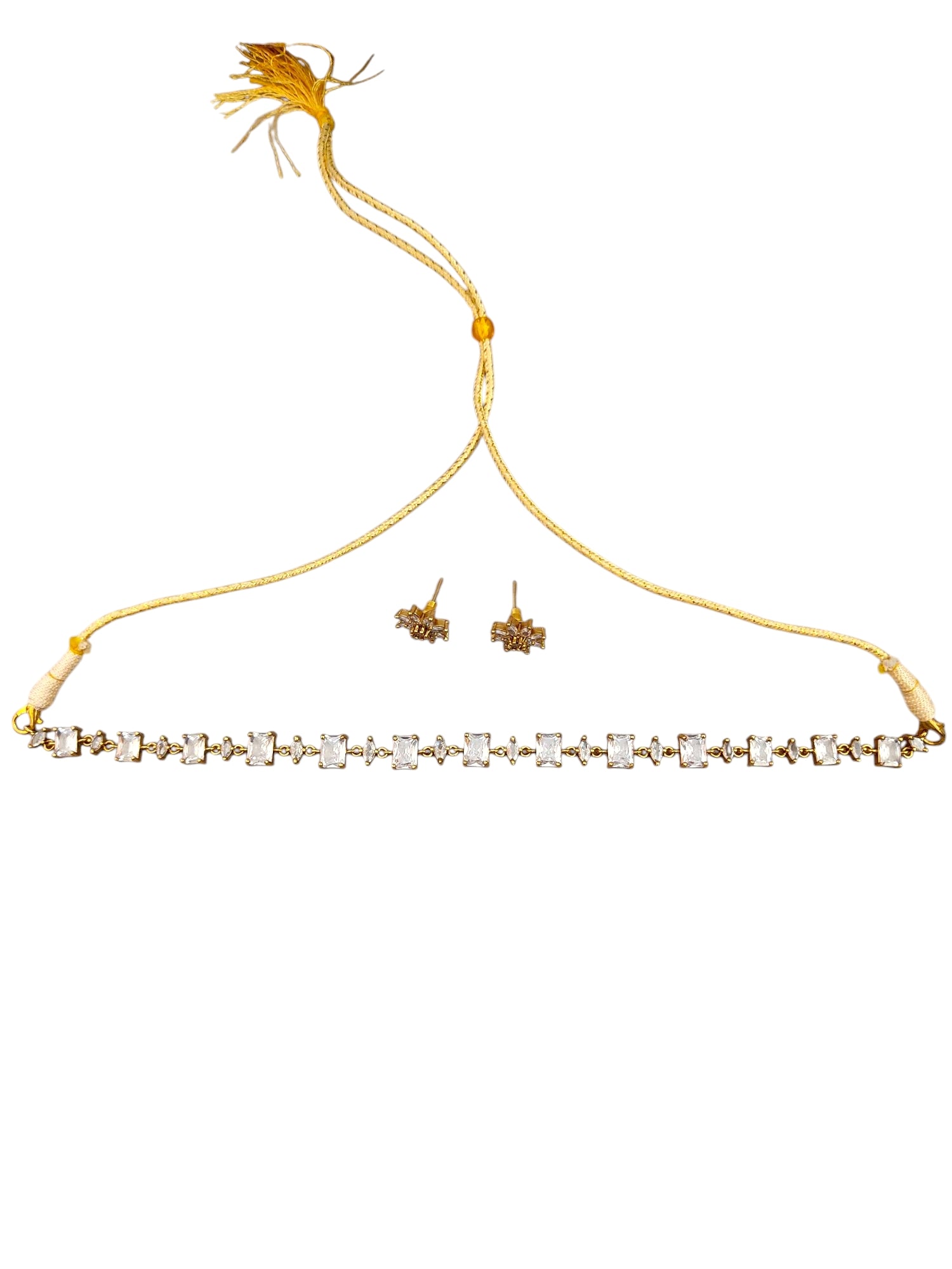 White Stone Zircon necklace set for women online